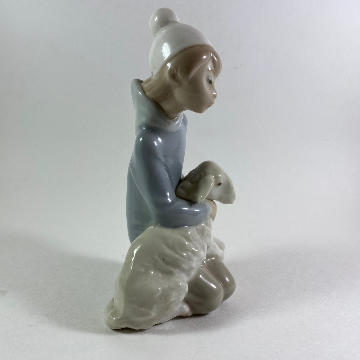 Vintage Lladro Figurine: Boy Sitting with Lamb