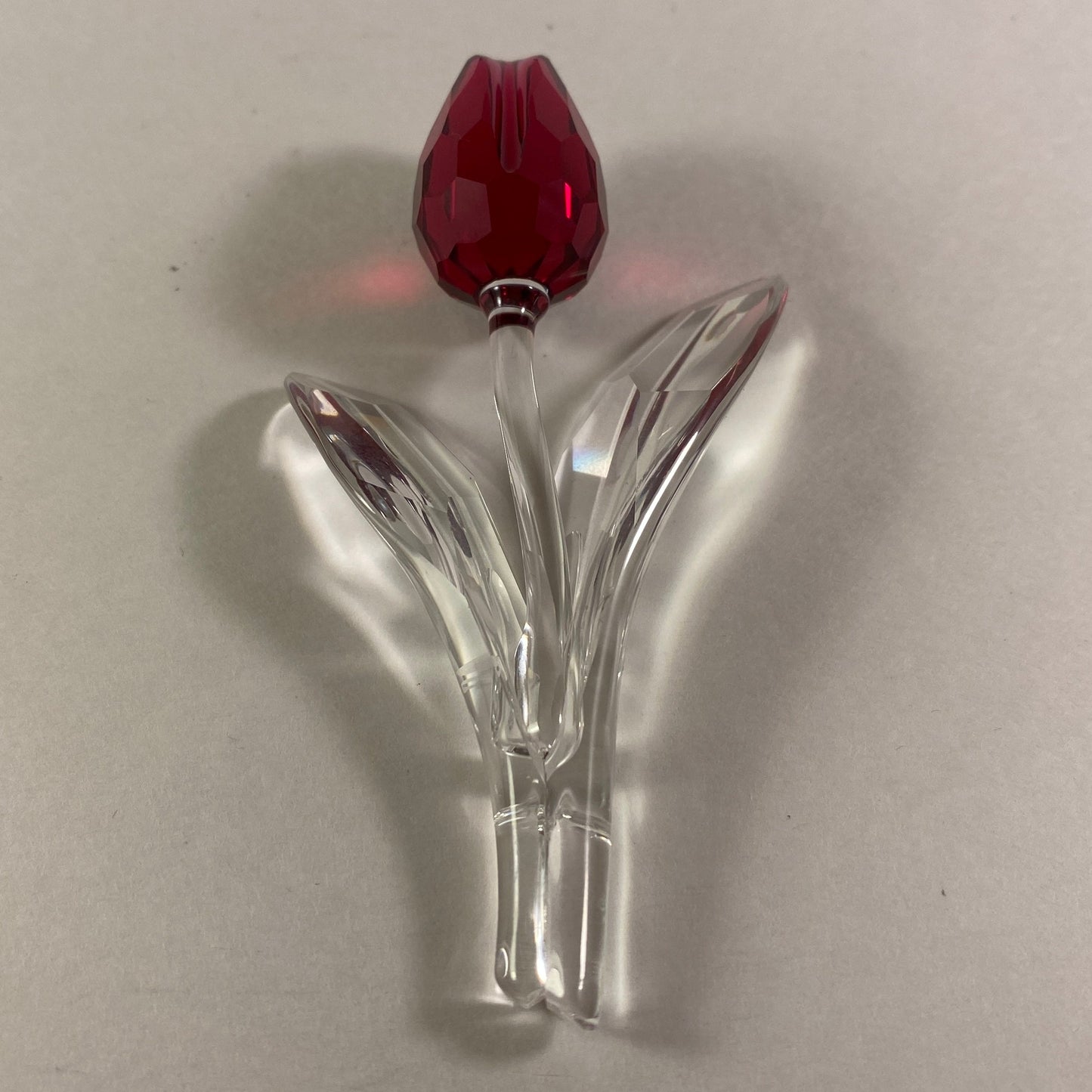 Swarovski Crystal Red Tulip 3.5 " inches Renewal Gift  Valentine Gift