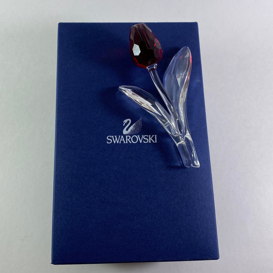 Swarovski Crystal Red Tulip 3.5 " inches Renewal Gift  Valentine Gift