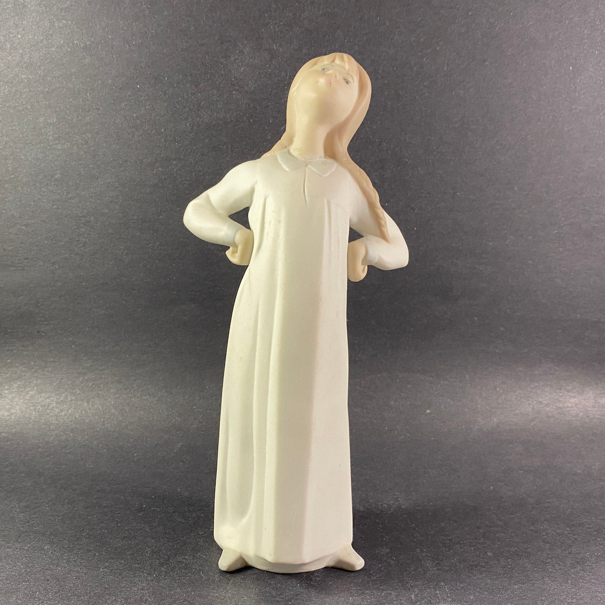Retired NAO by Lladro Spain girl stretching matt finish Porcelain  Figurine