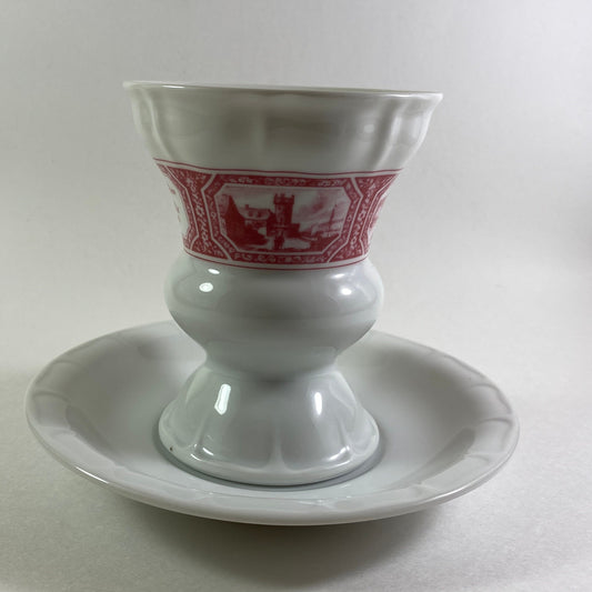 Villeroy Boch Coffee Cup Sets Ceramic Red White Heinrich Porcelain Germany -6 available