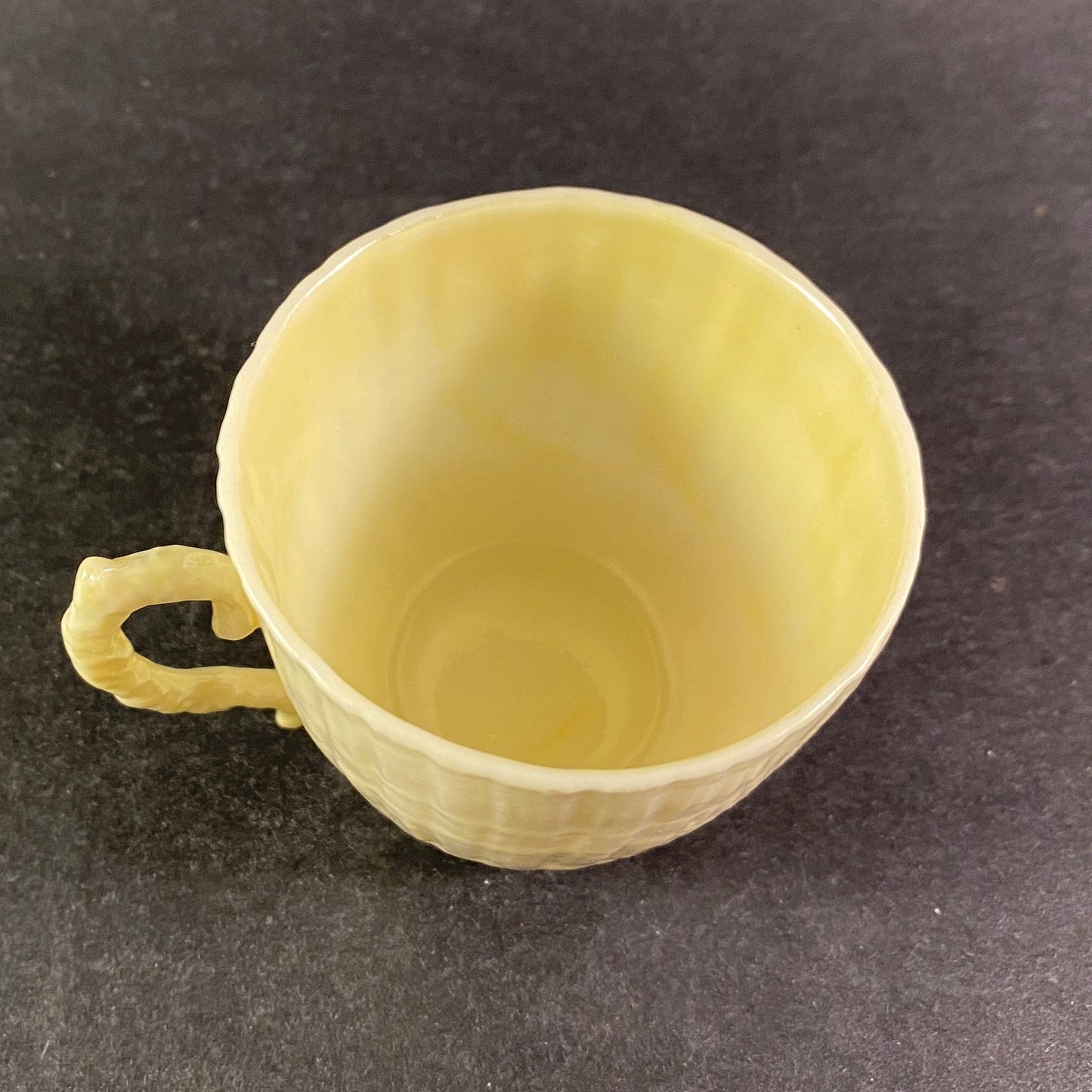 Vintage Belleek Set of 2  demitasse cup  & small Pin Dish with Shamrock design