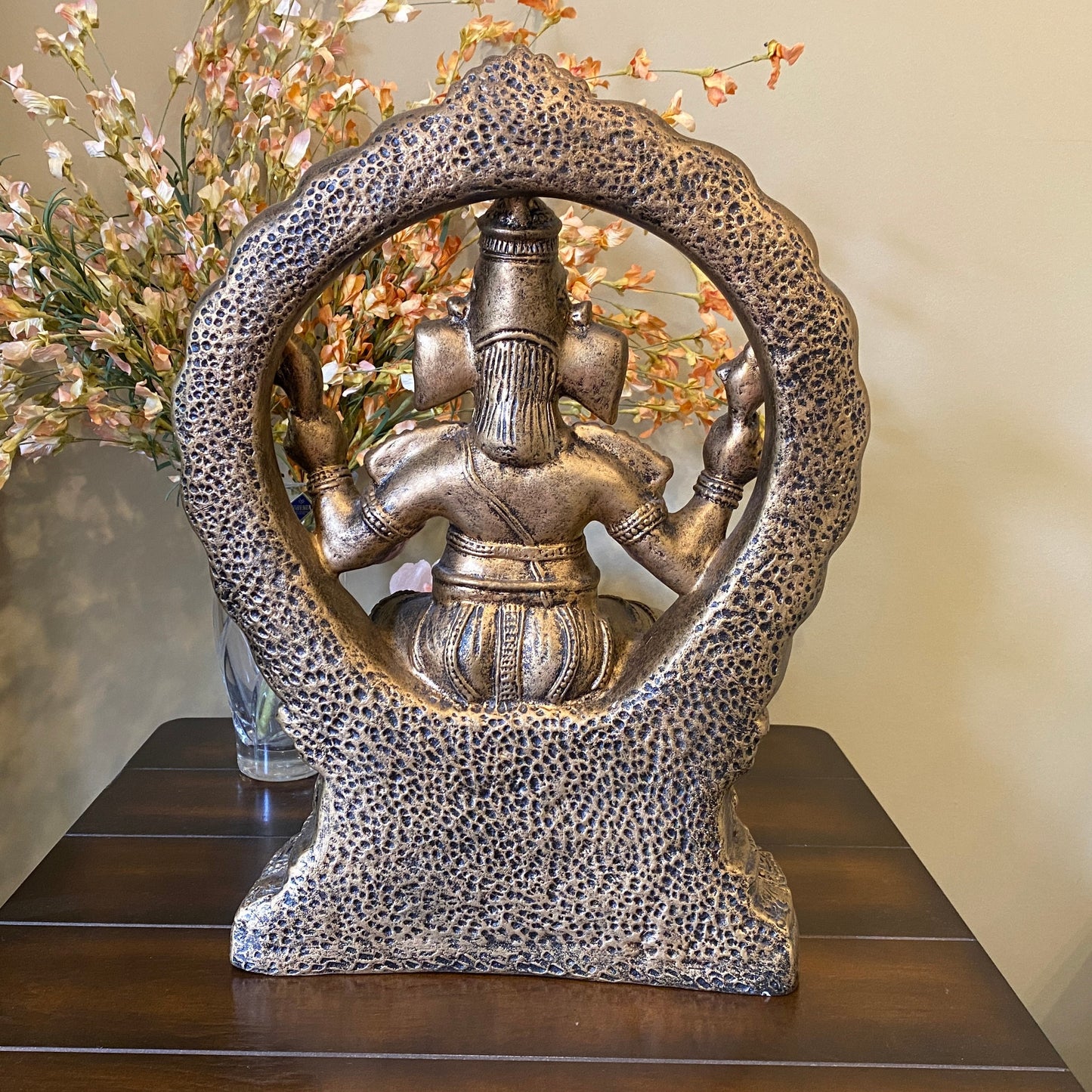 Tall Ganesha Statue, Hindu God Resin Sculpture, 16.5"