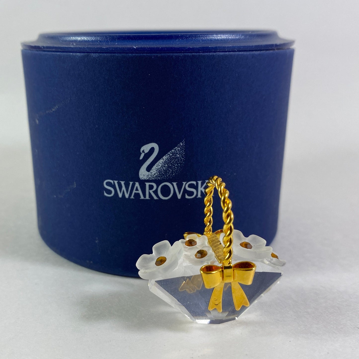 Swarovski Original Crystal Flower Basket Gold Figurine with original box