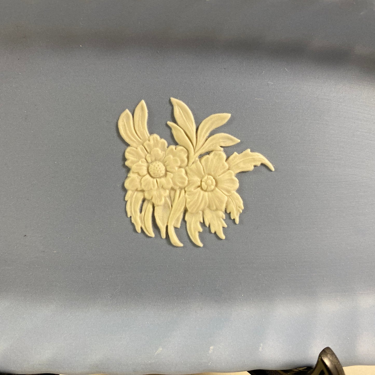 RARE !! Wedgewood Jasperware Oblong Trinket Jewelry  olive Tray 9”X 3.5”