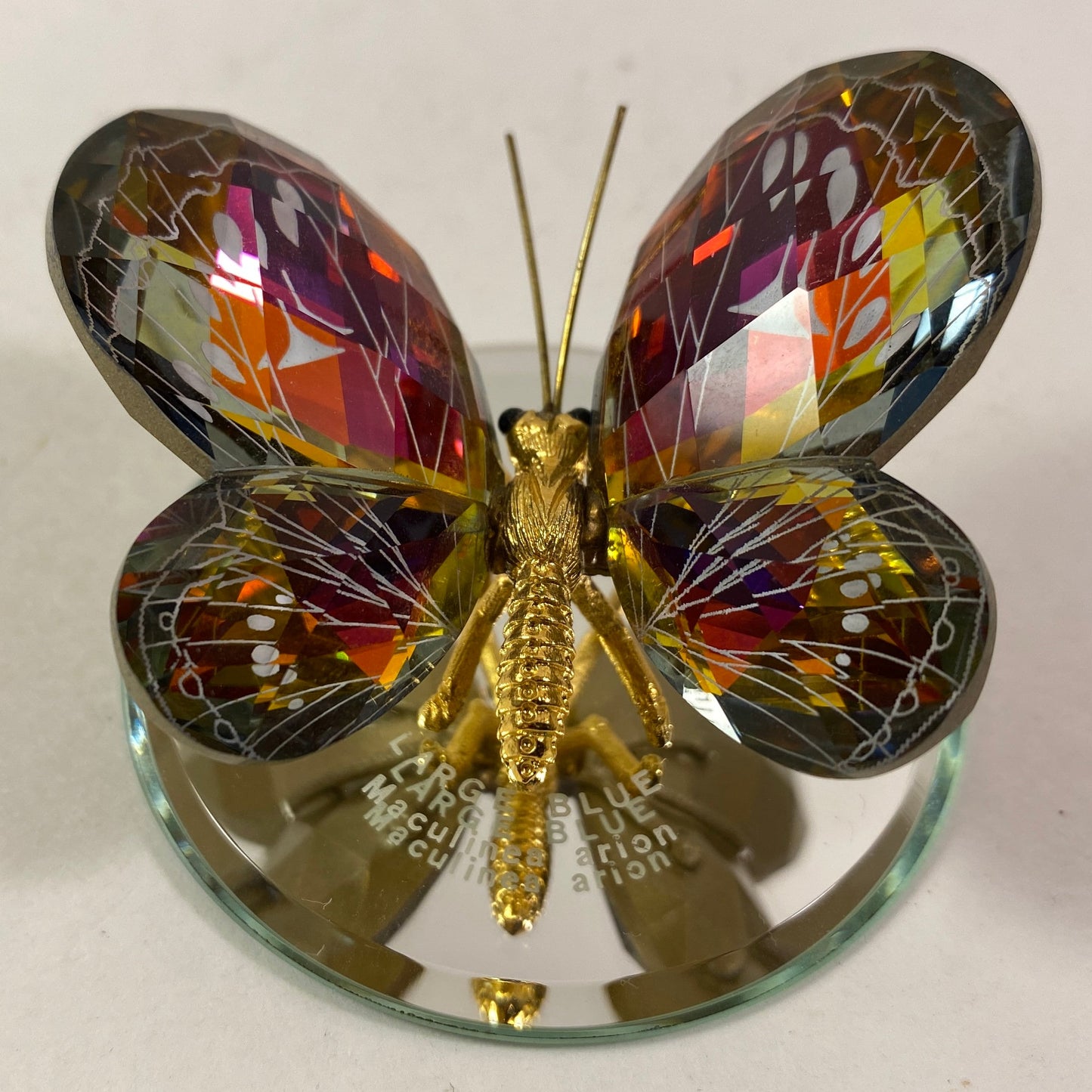 Iridescent Crystal Collectibles  Butterfly Austrian Reverse Painted Gold Body