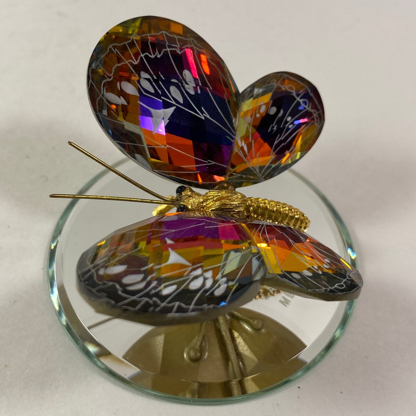 Iridescent Crystal Collectibles  Butterfly Austrian Reverse Painted Gold Body