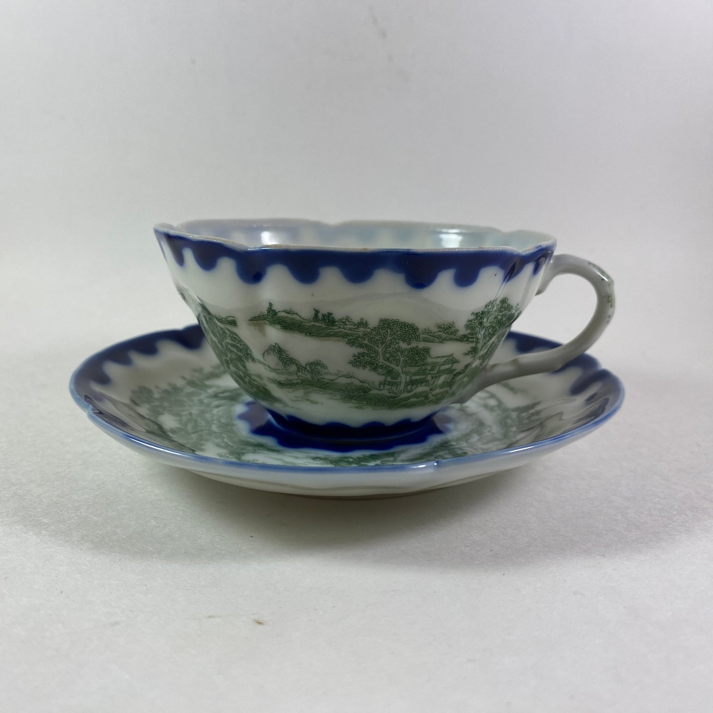 Vintage set of 2 hand painted Nippon bone china teacup and saucers