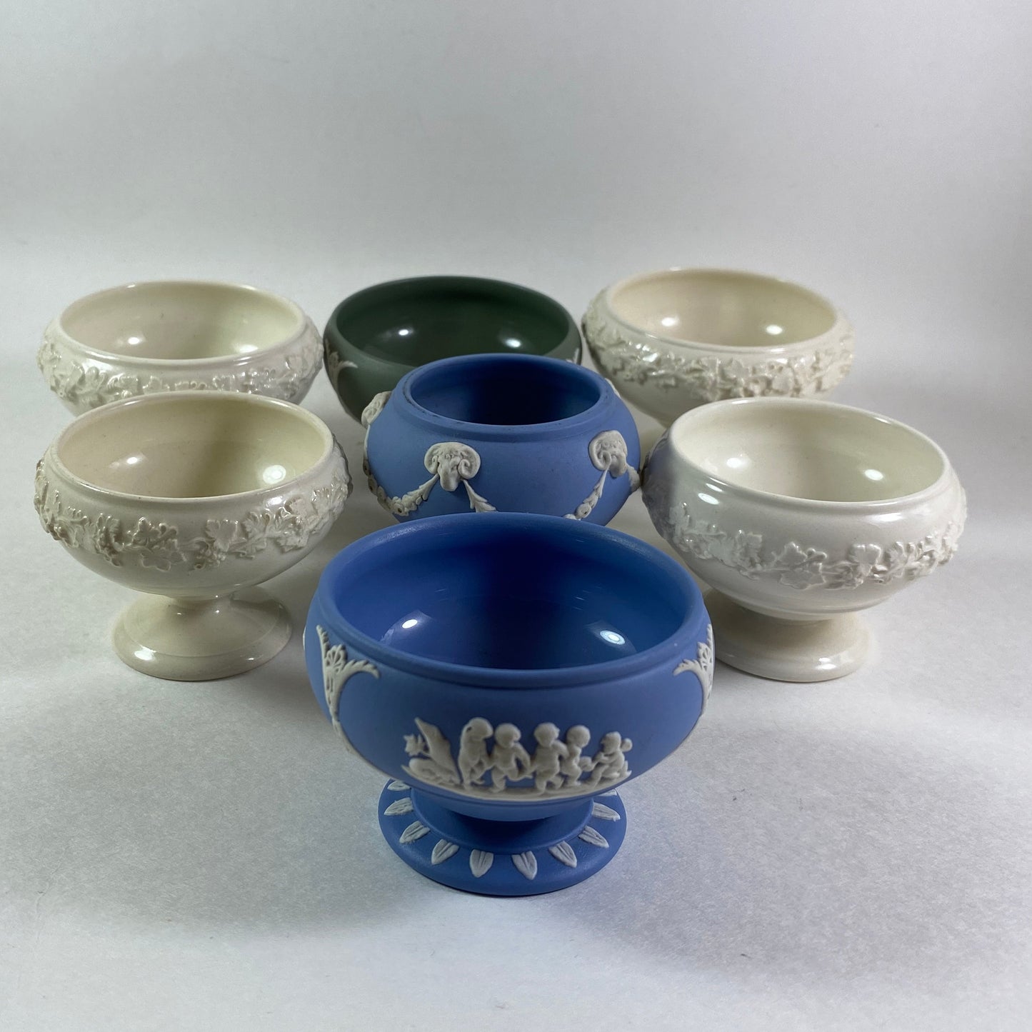 Wedgwood footed salt cellars salt pigs of different colors of your choice