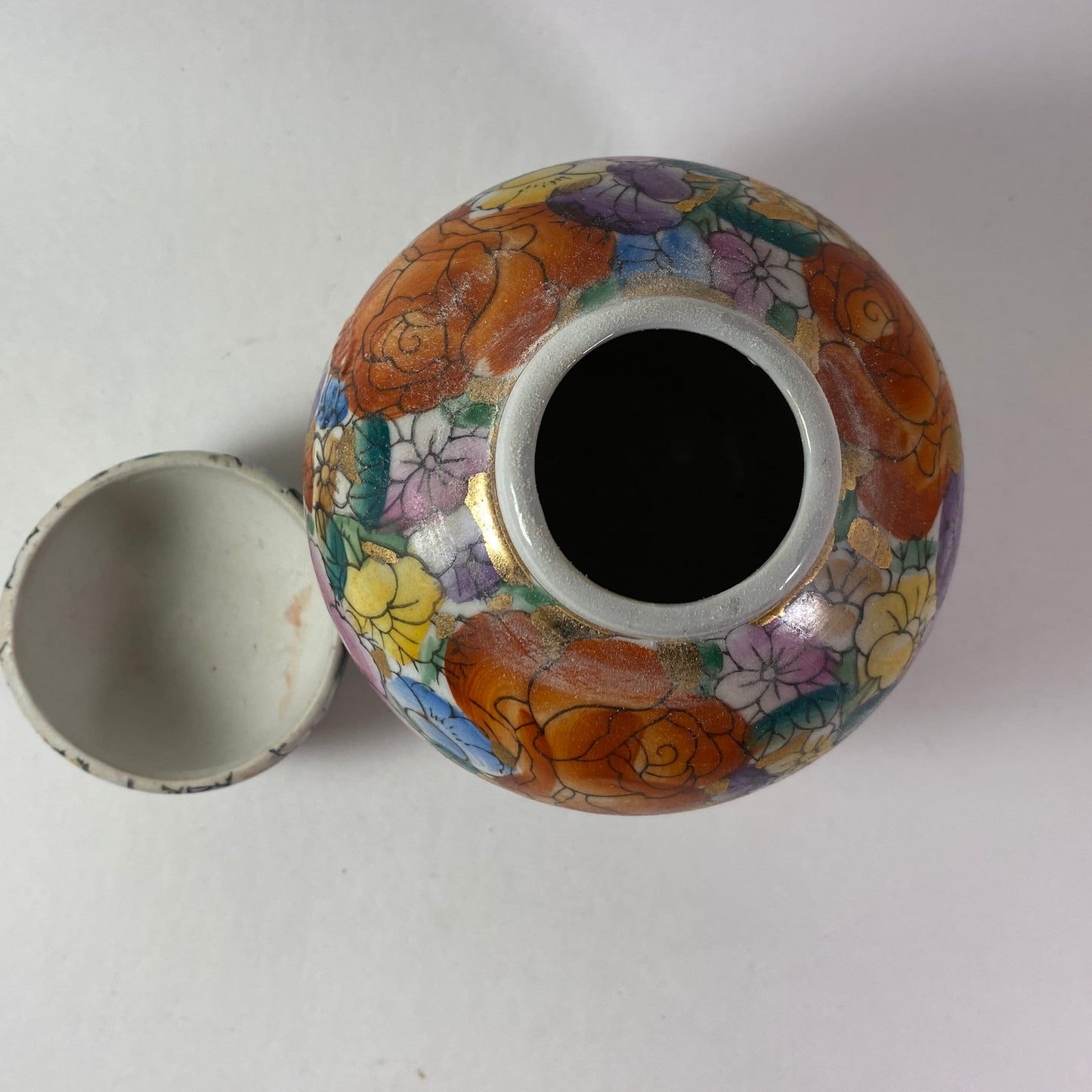 Antique Chinese porcelain familie roses millefiori 4.5" inches ginger jar