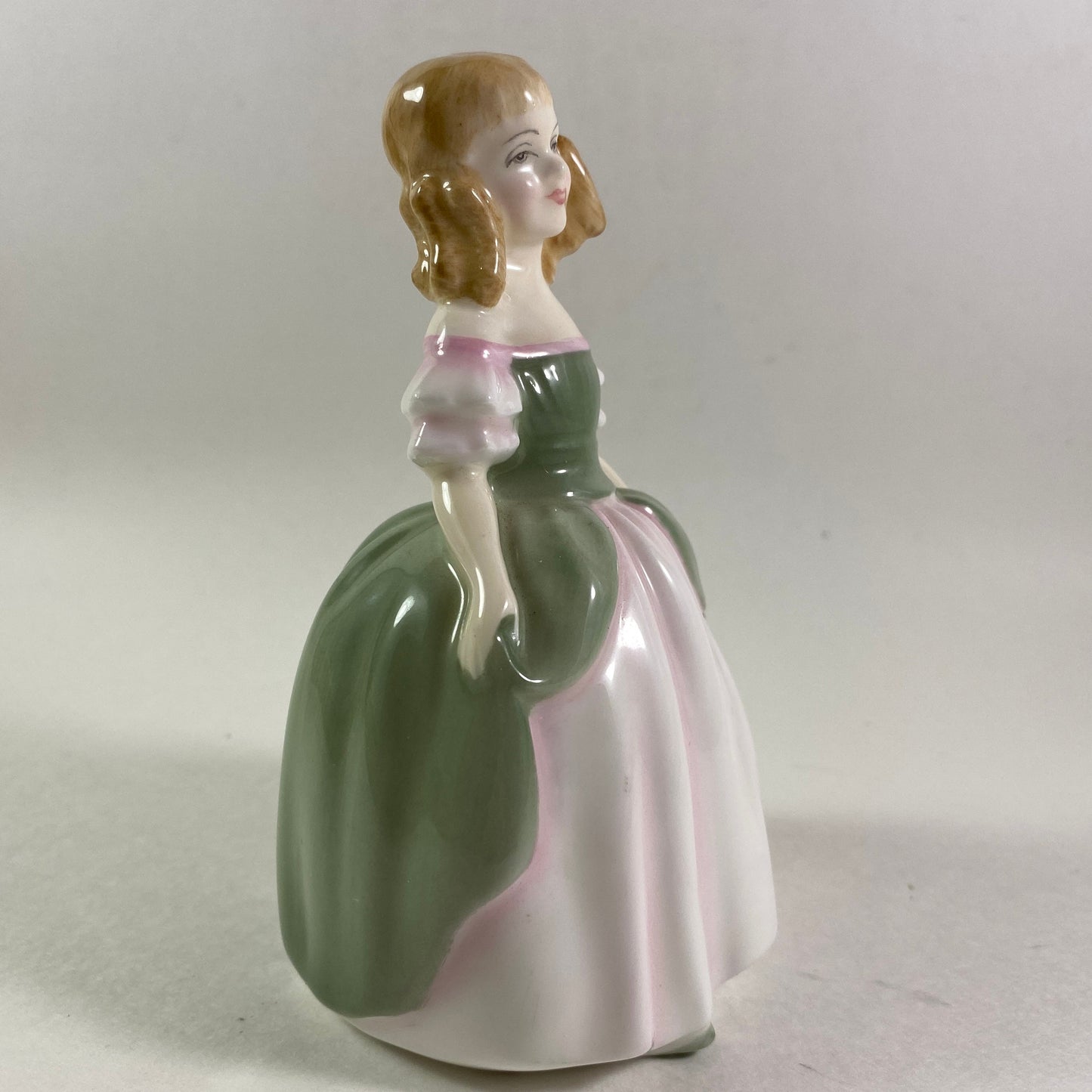 Royal Doulton Penny Figurine HN2338 COPR1967 Girl in Green & Pink Dress