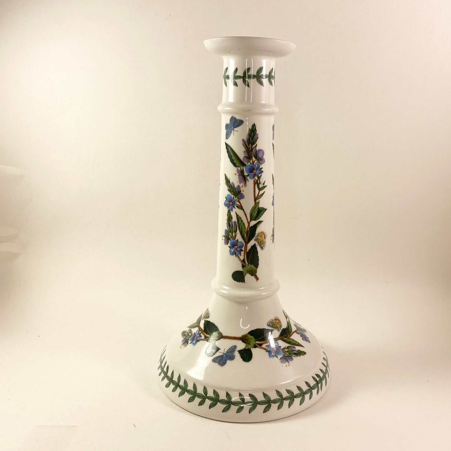 Vintage Portmeirion Botanic Garden 9 Inch Candlestick ~ Speedwell Butterflies