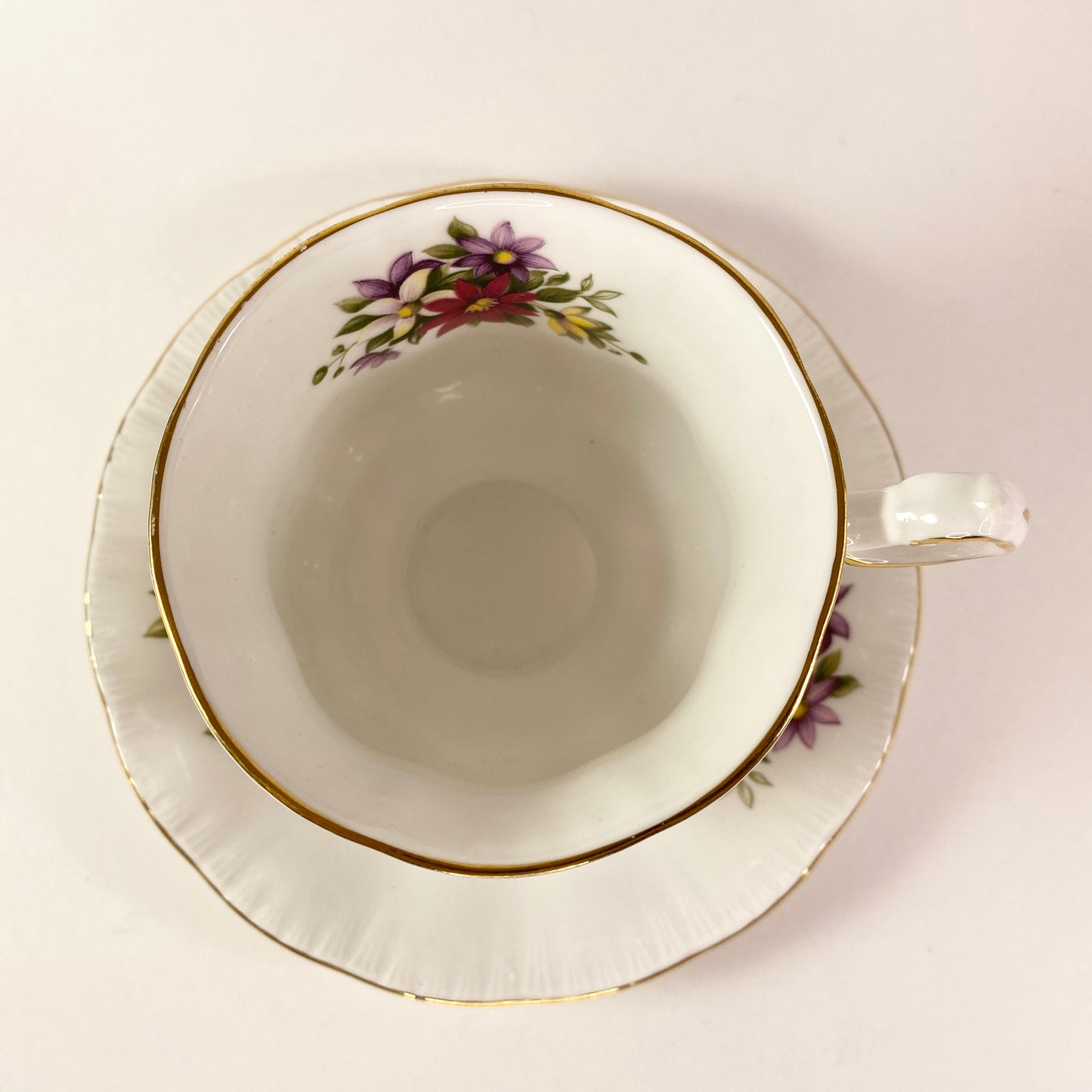 Paragon Fine Bone China Teacup and Saucer, Flower Festival Design