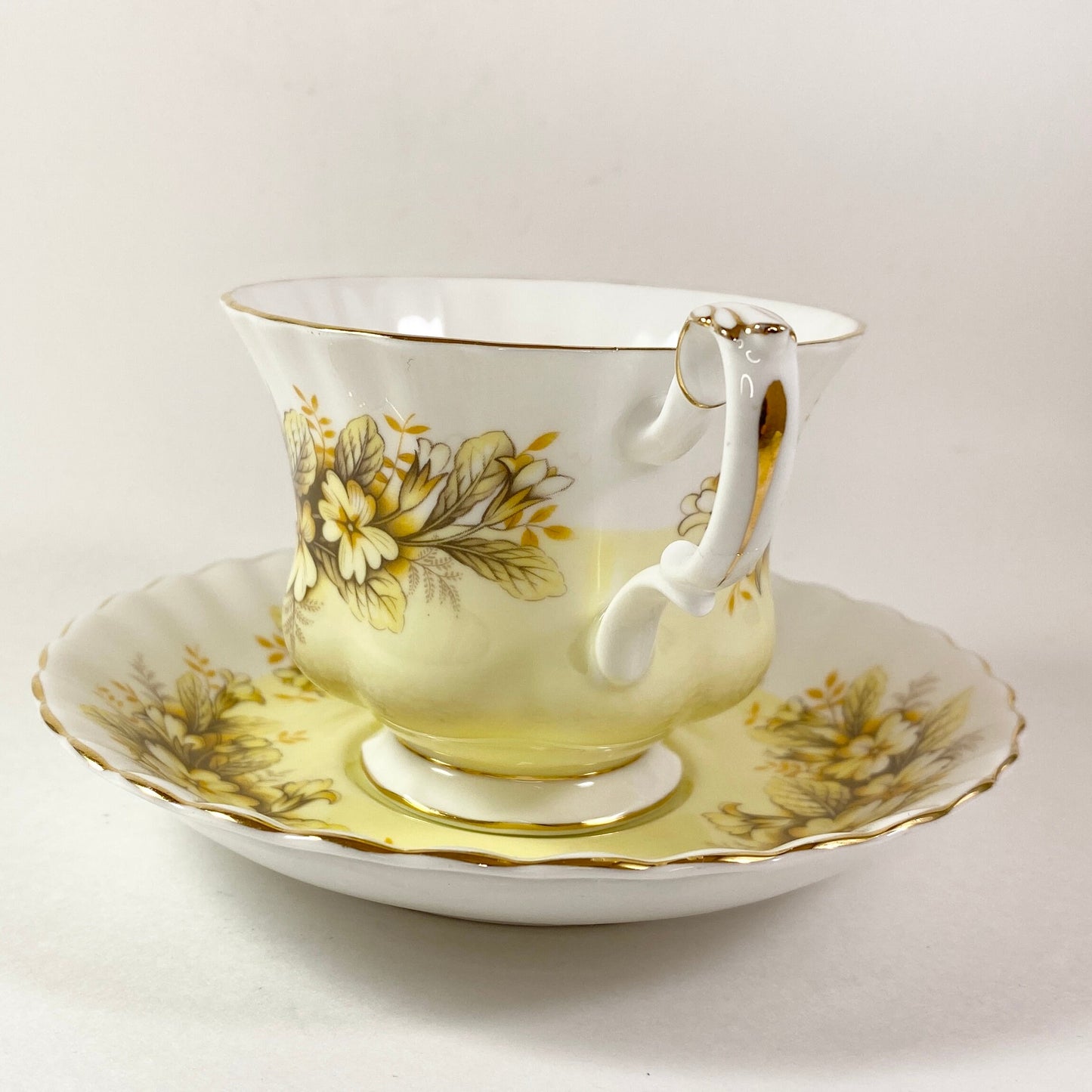 Rare Yellow  Royal Albert Bone China Cup And Saucer Melody series Duet