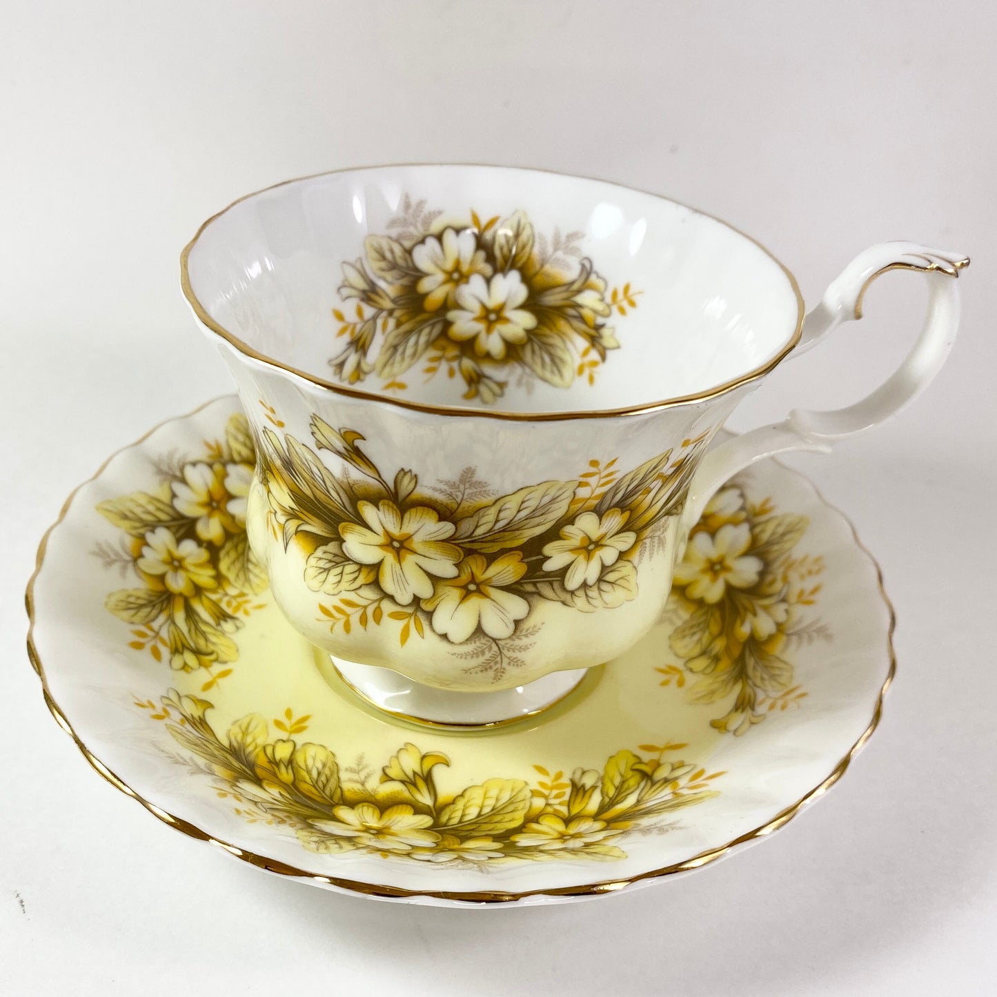 Rare Yellow  Royal Albert Bone China Cup And Saucer Melody series Duet