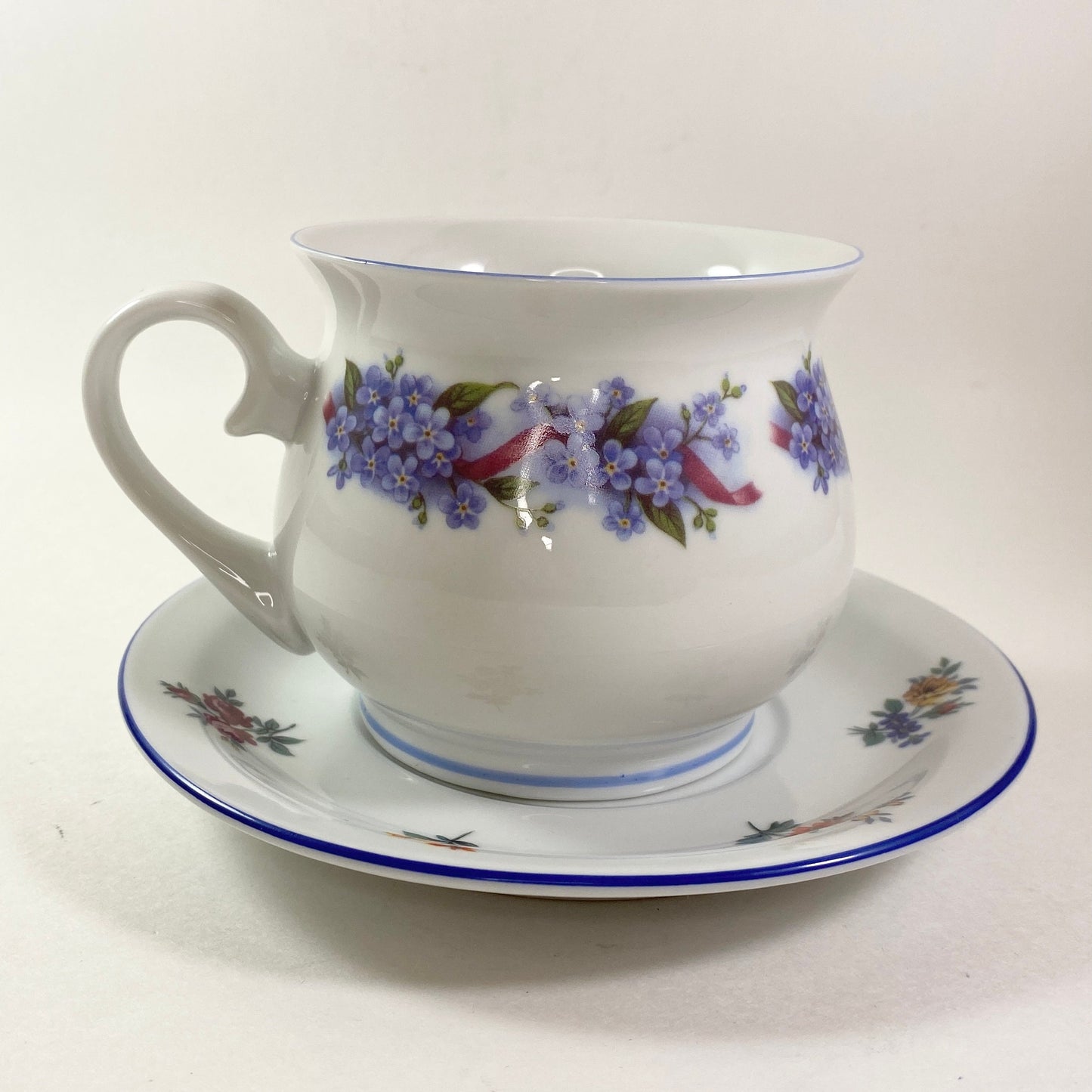 Set of Wasserburger kaffeehaferl Floral Porcelain mug and plate German Made