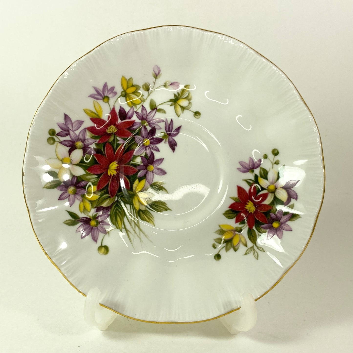 Paragon Fine Bone China Teacup and Saucer, Flower Festival Design