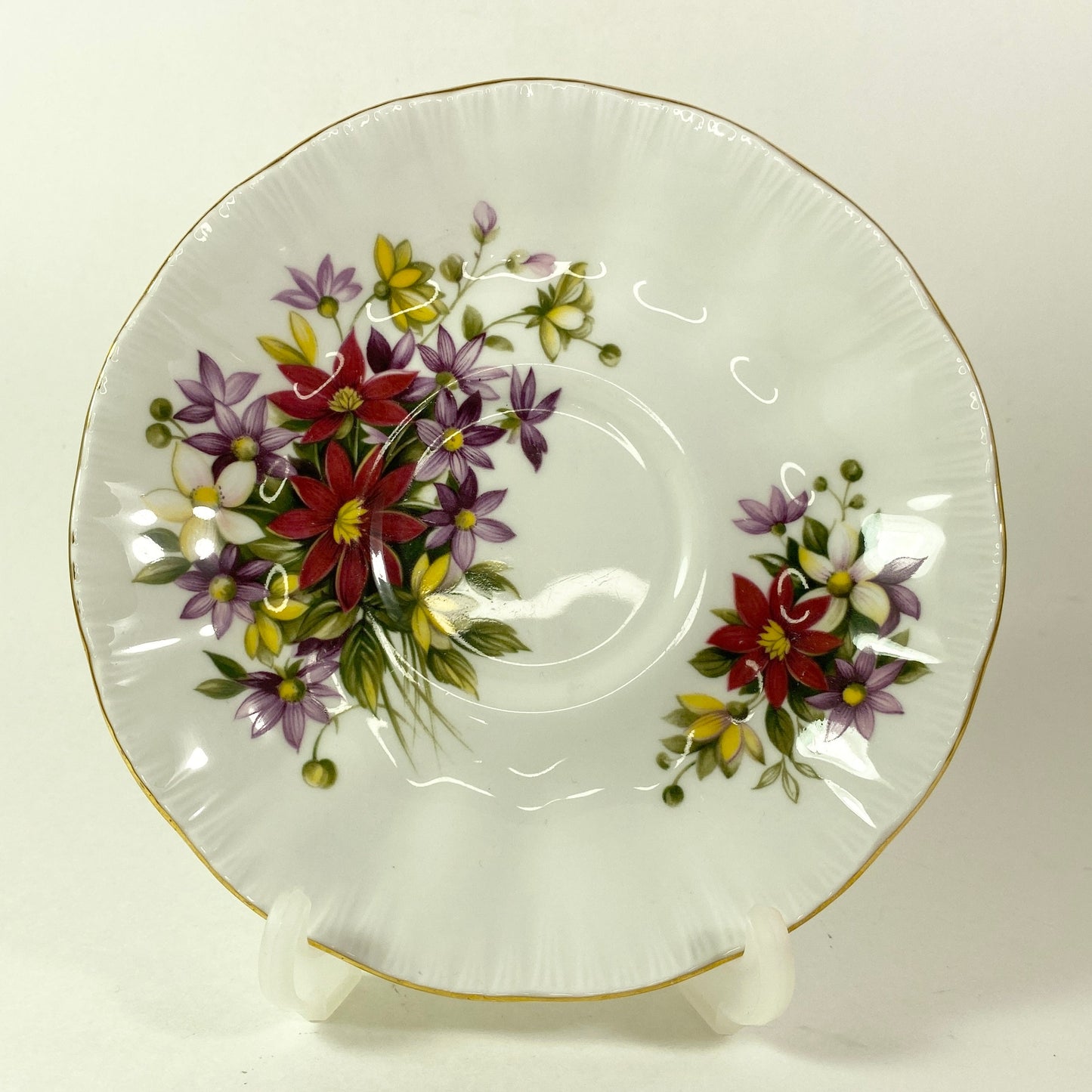 Paragon Fine Bone China Teacup and Saucer, Flower Festival Design