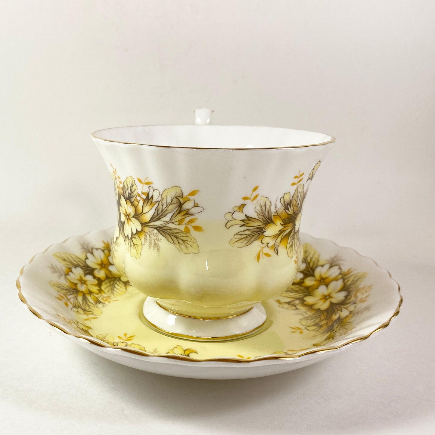 Rare Yellow  Royal Albert Bone China Cup And Saucer Melody series Duet