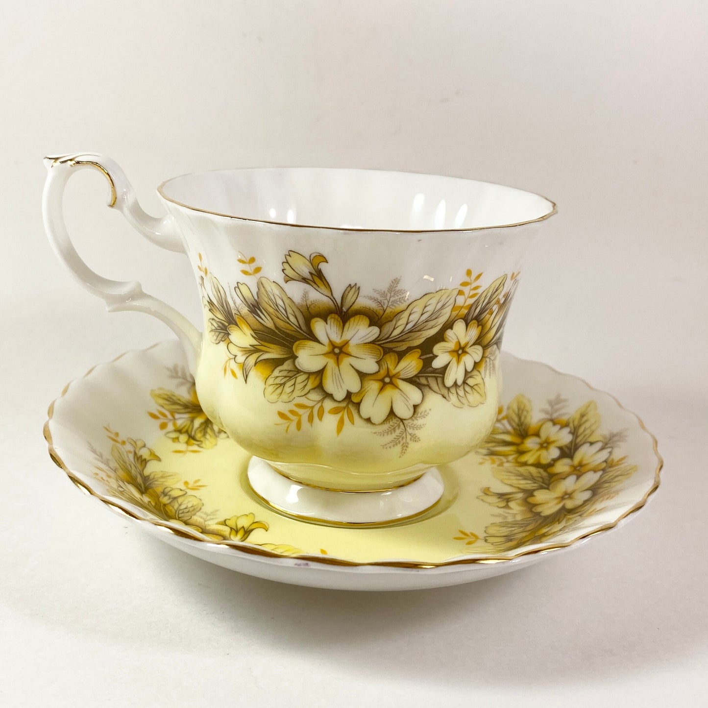 Rare Yellow  Royal Albert Bone China Cup And Saucer Melody series Duet