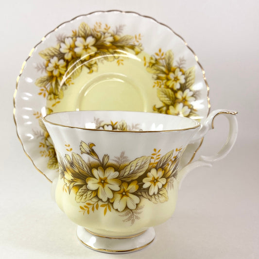 Rare Yellow  Royal Albert Bone China Cup And Saucer Melody series Duet