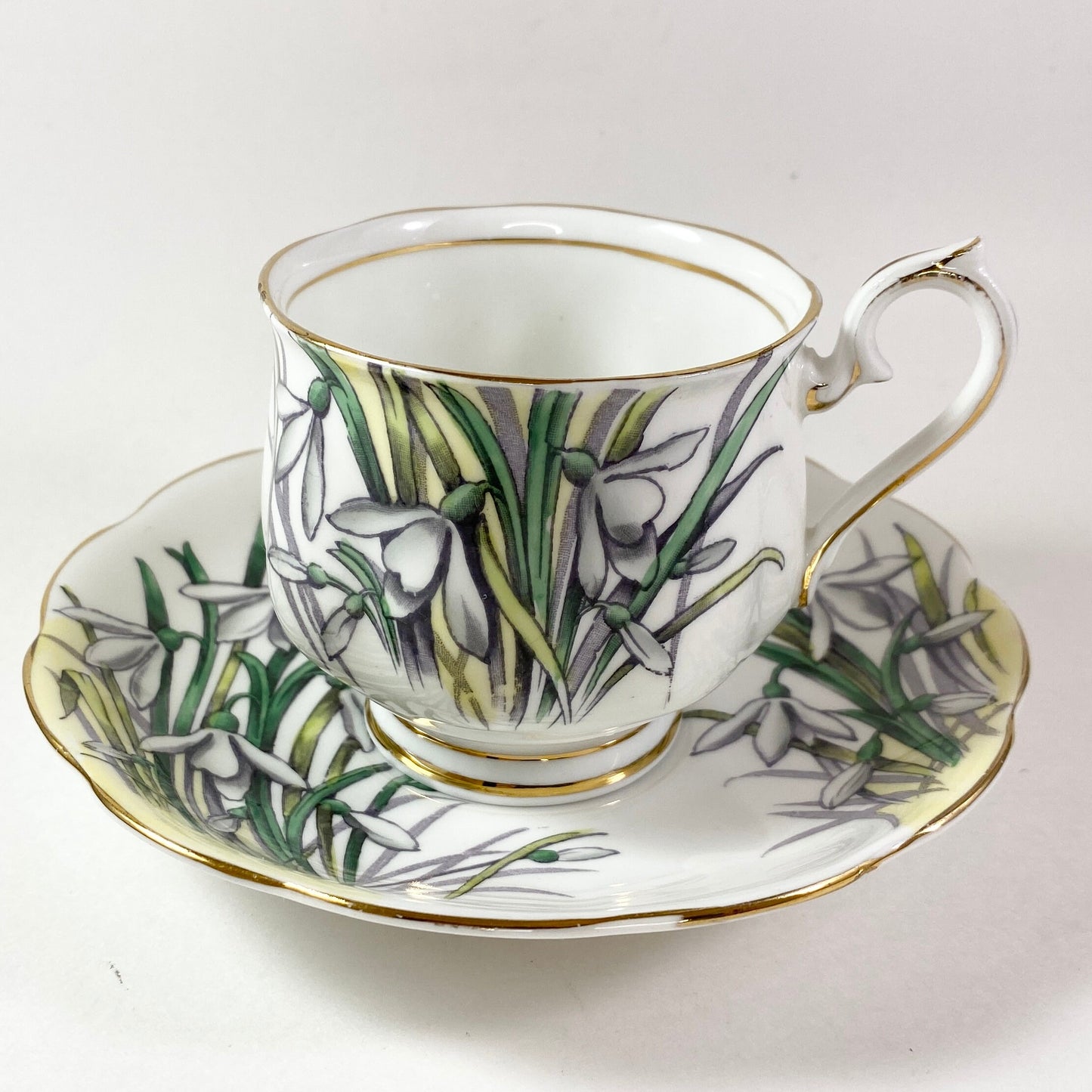 Vtg Royal Albert tea cup & saucer “SnowDrop”  hand painted bone china