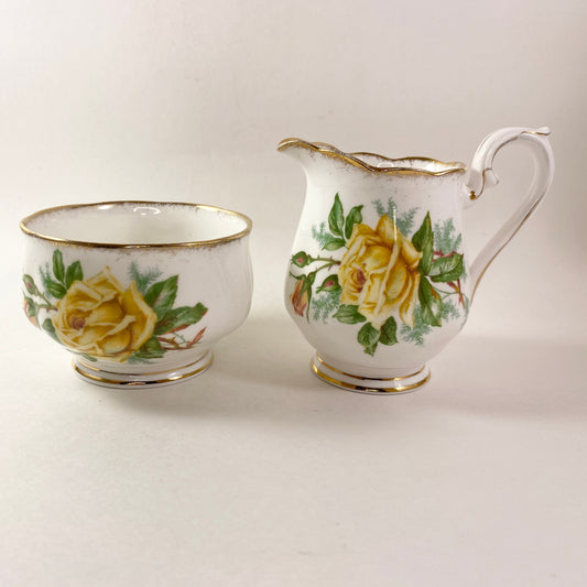 Royal Albert Bone China "Tea Rose" Creamer and Sugar Bowl