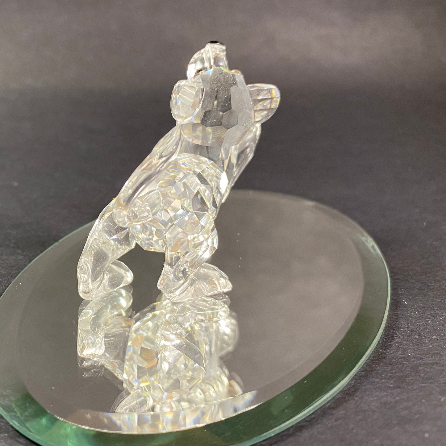 Swarovski Silver Crystal Figurine lion cub comes with display mirror