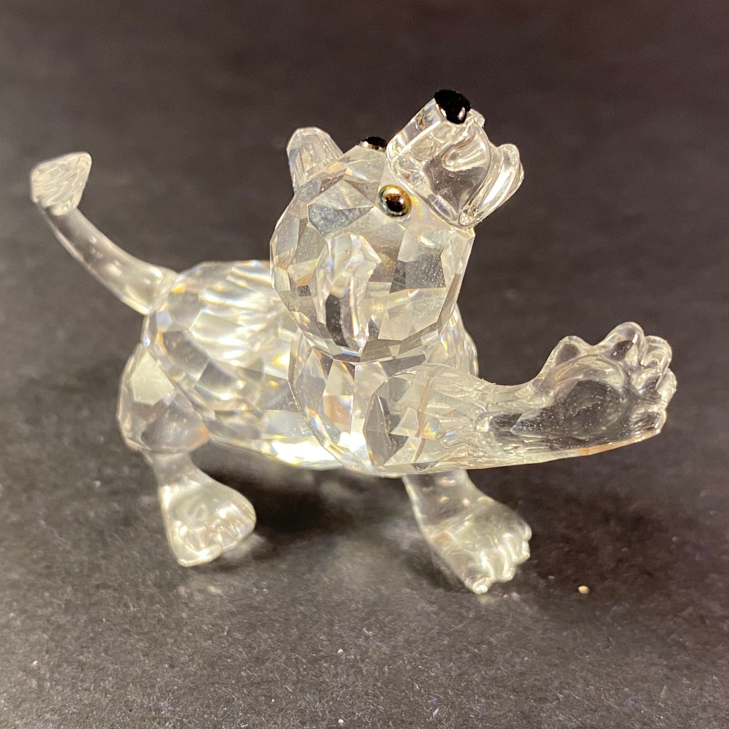 Swarovski Silver Crystal Figurine lion cub comes with display mirror