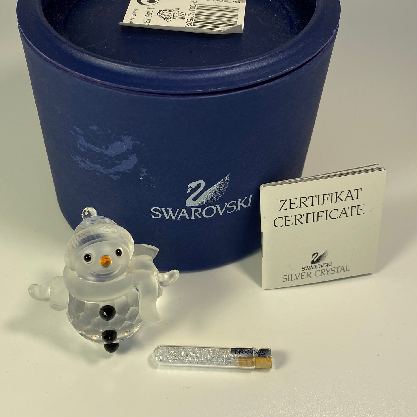 Swarovski "SNOWMAN" With  snow flakes vial Christmas Collectible Figurine 7475