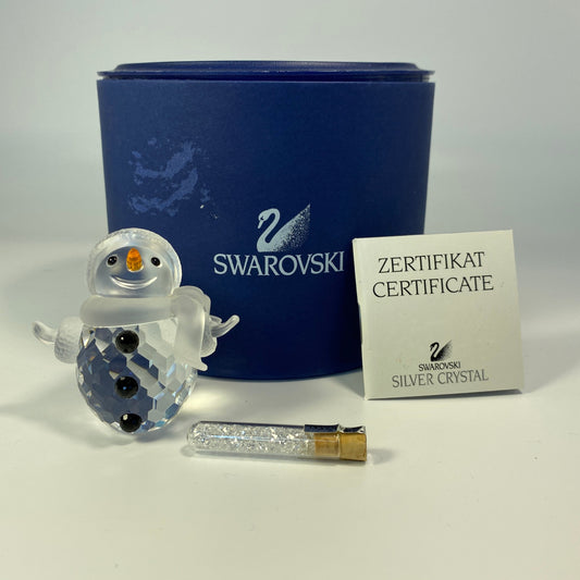 Swarovski "SNOWMAN" With  snow flakes vial Christmas Collectible Figurine 7475