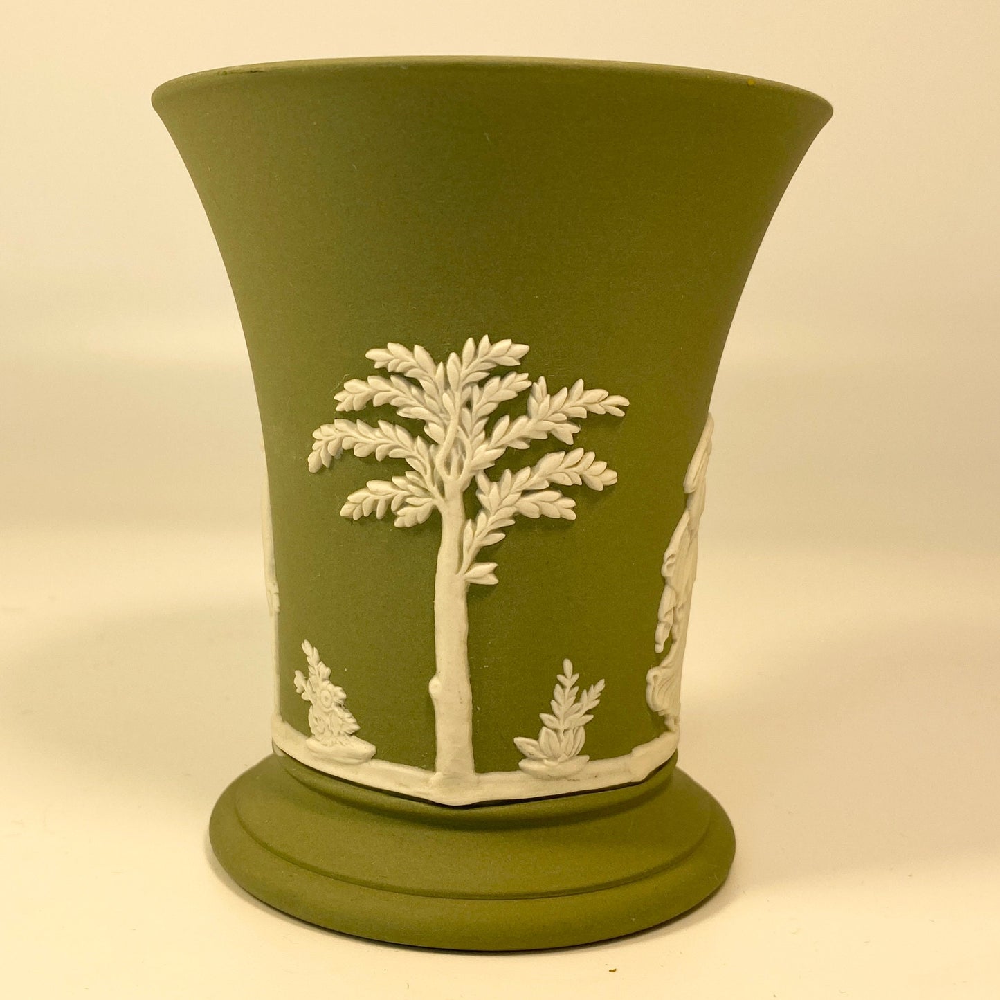 Wedgwood Sage Green Jasperware Flared Rim Bud Vase