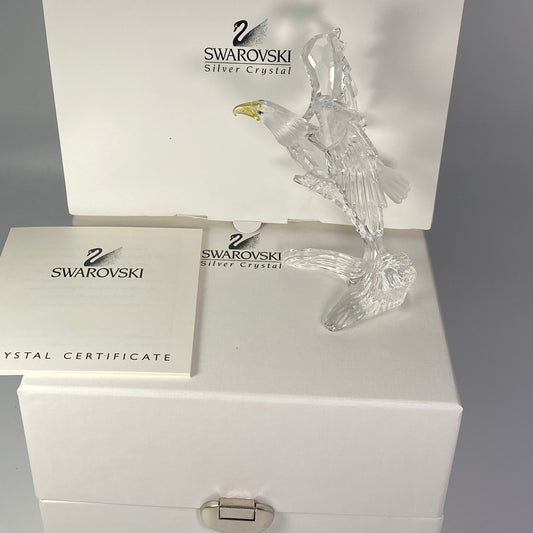 SWAROVSKI Silver Crystal large Figurine Bald Eagle American Pride 248003 MIB