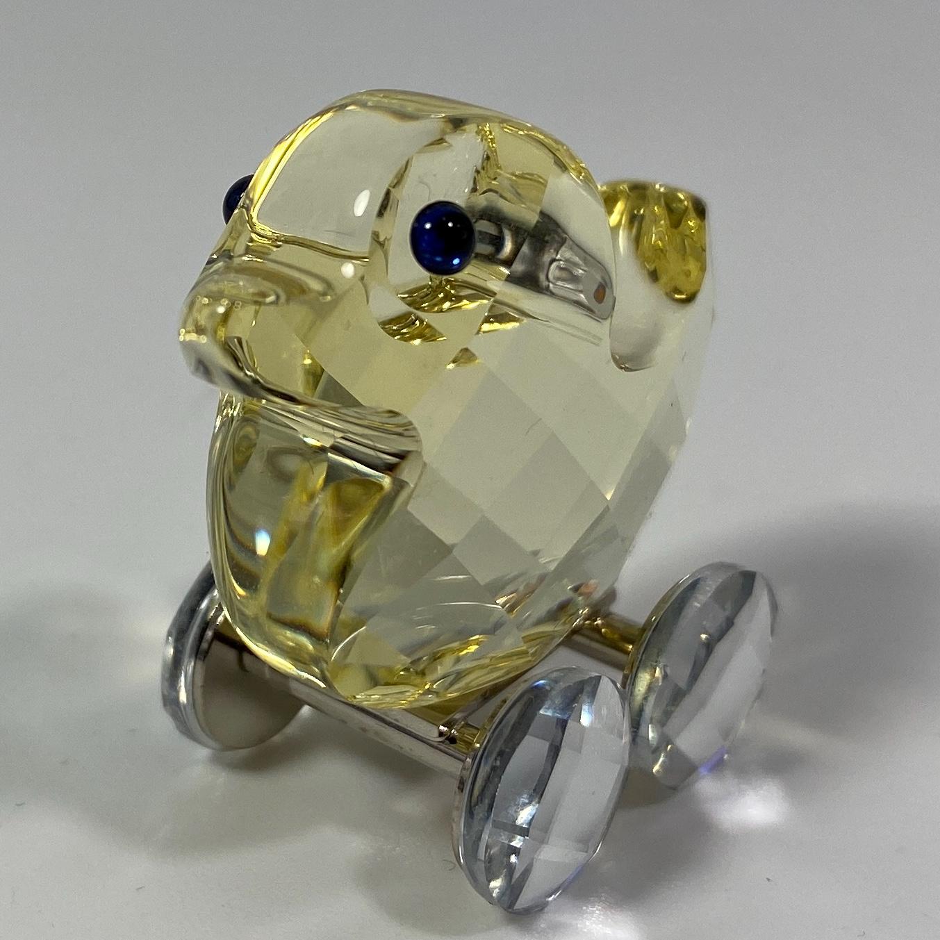 RARE Swarovski Crystal Lucy The Duck Rolling On Wheels Yellow #657107 Retired