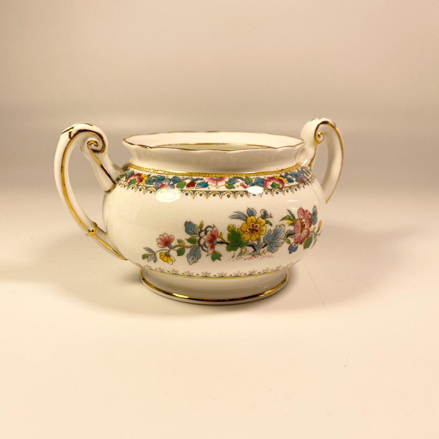 Vintage Foley Ming Rose Fine Bone China Creamer & Sugar Bowl Set