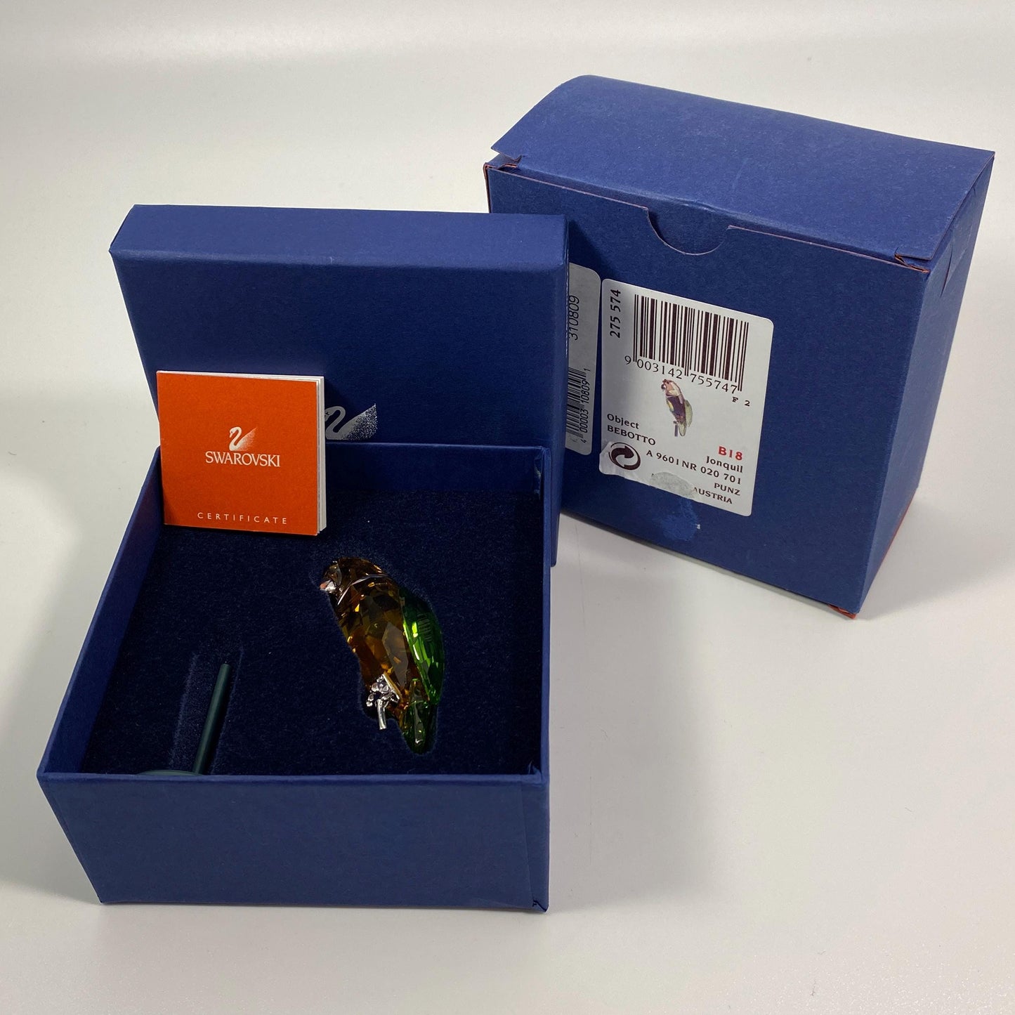 Extremely RARE !!!! Swarovski crystal Bebotto Jonquil  Paradise bird 275574 Mint in box.