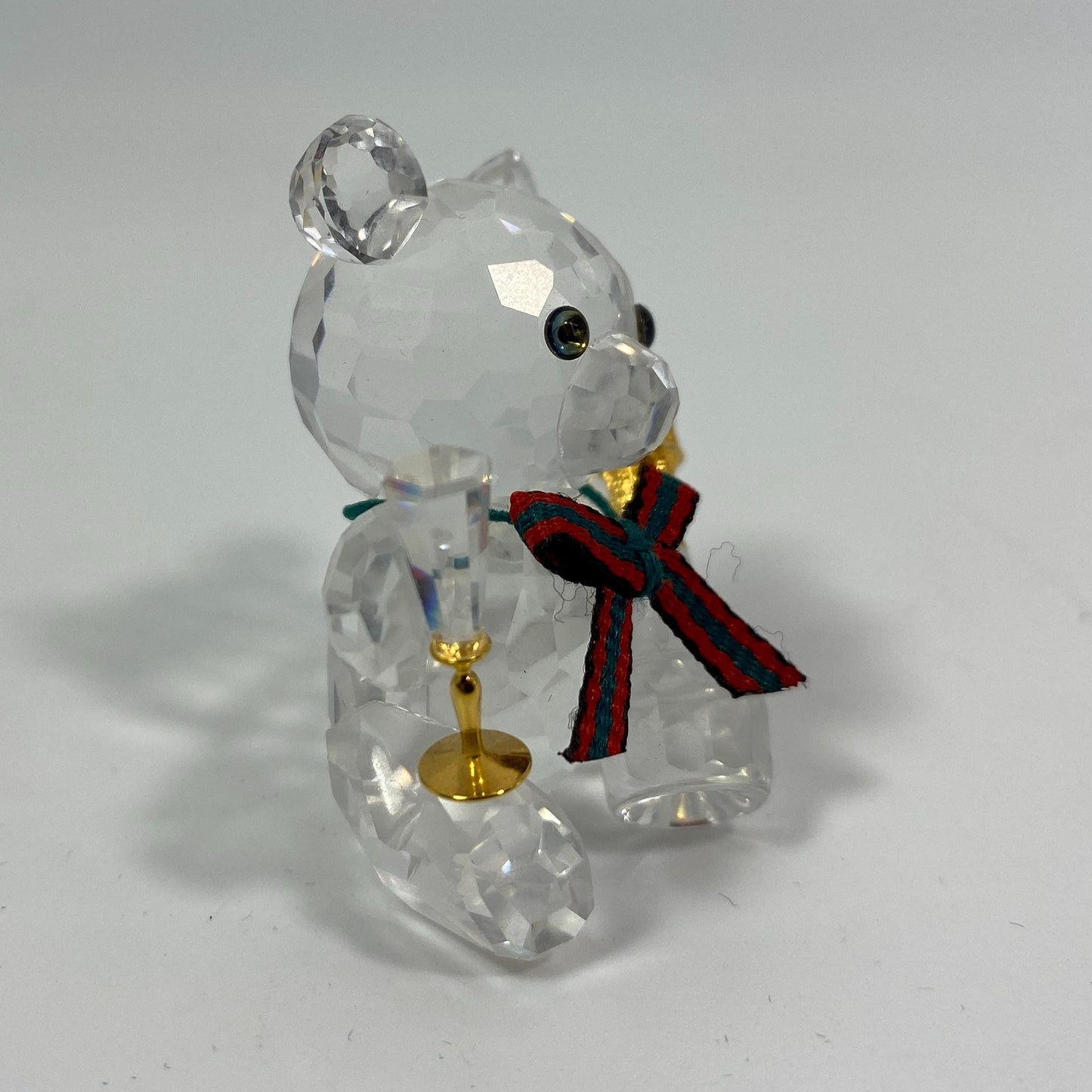 RARE!! Swarovski Crystal Kris Bear  w/Champagne bottle and Flute, Original Box