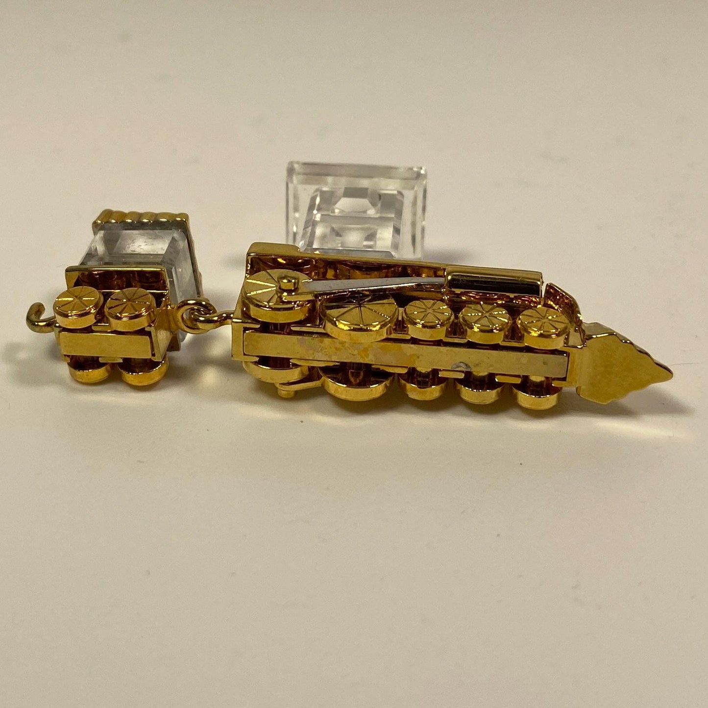 Swarovski Crystal Figurine, miniature small Train Toy, Gold (209454) 2"