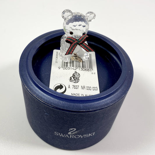 RARE Swarovski Bear  Honey Pot and Bow Tiny Figurine Chris Bear Orig Box 213068