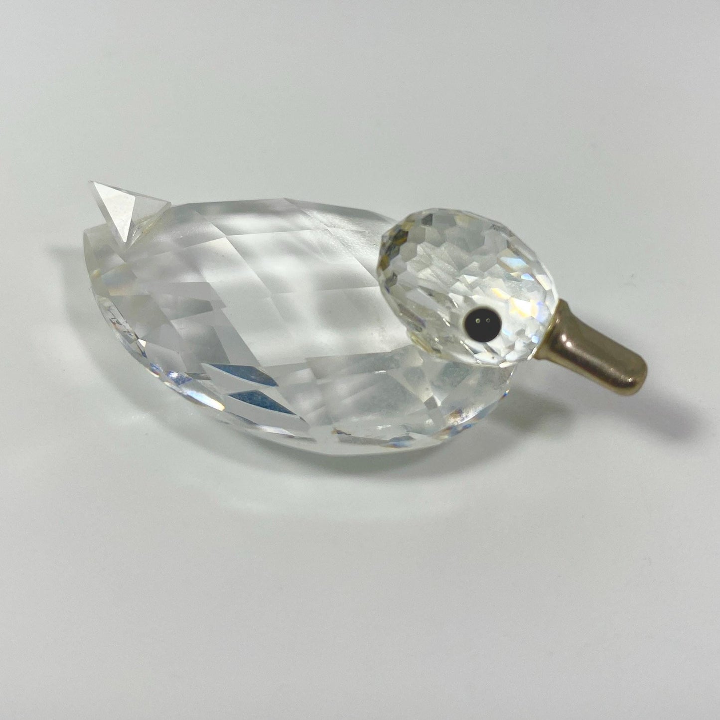 Swarovski Crystal small Figurine Swimming Duck With Rhodium Beak 7693, with box