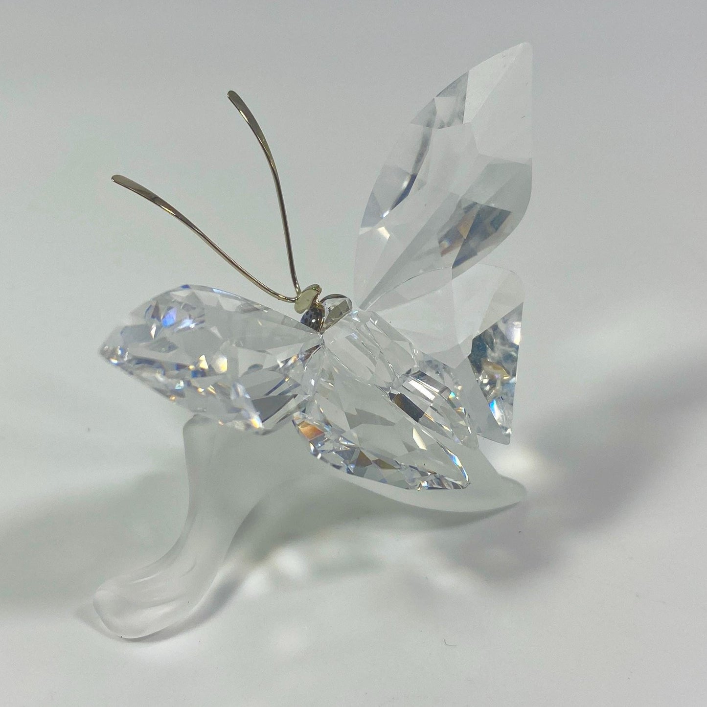 Vtg Swarovski Crystal Butterfly on Frosted Leaf 5103270 Beautiful & Delicate