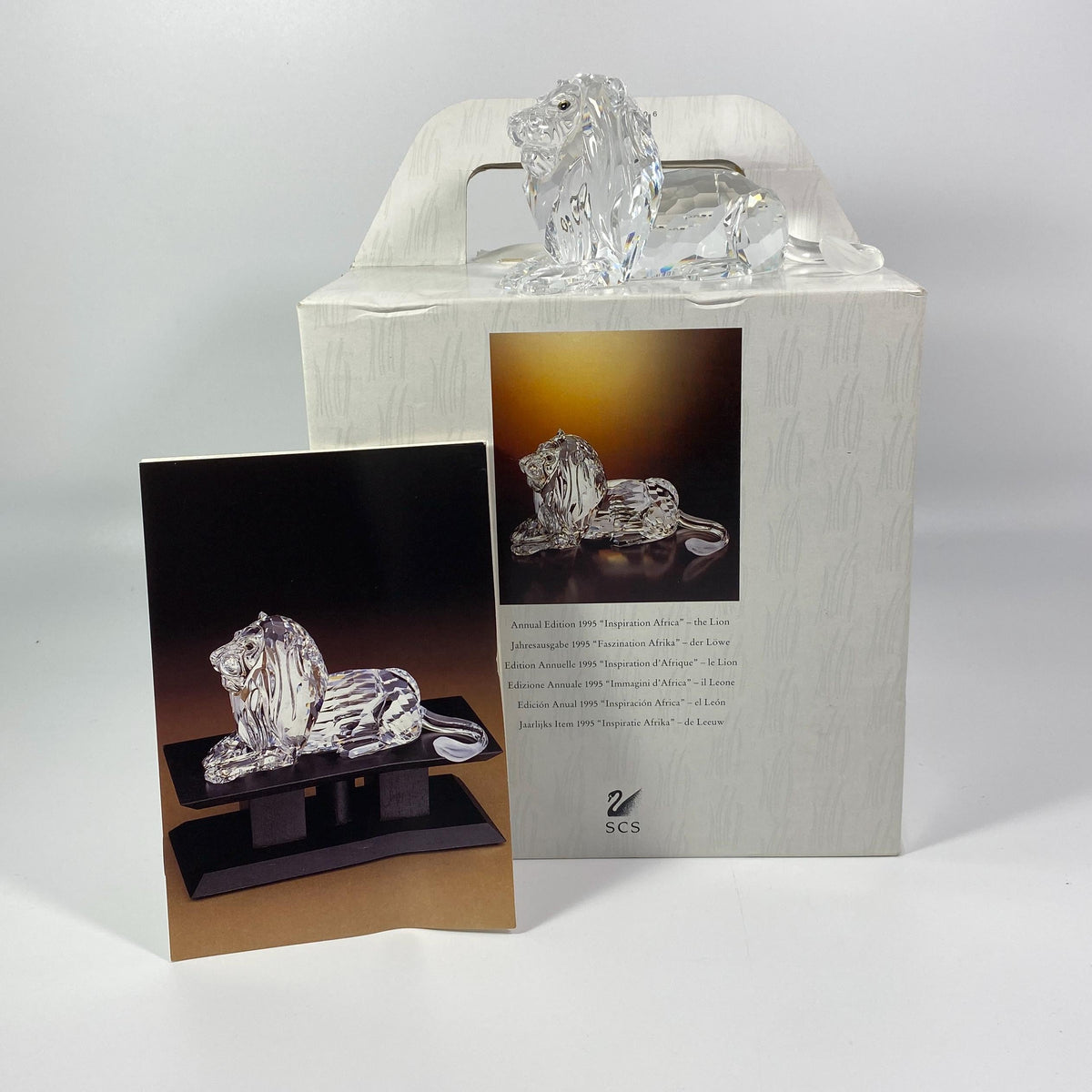 Swarovski The Lion Crystal  Large Figurine Inspiration Africa 1995 SCS An. Edition