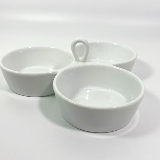 Verdici design Italian Porcelain triple Serving Dips Condiments Nuts dish