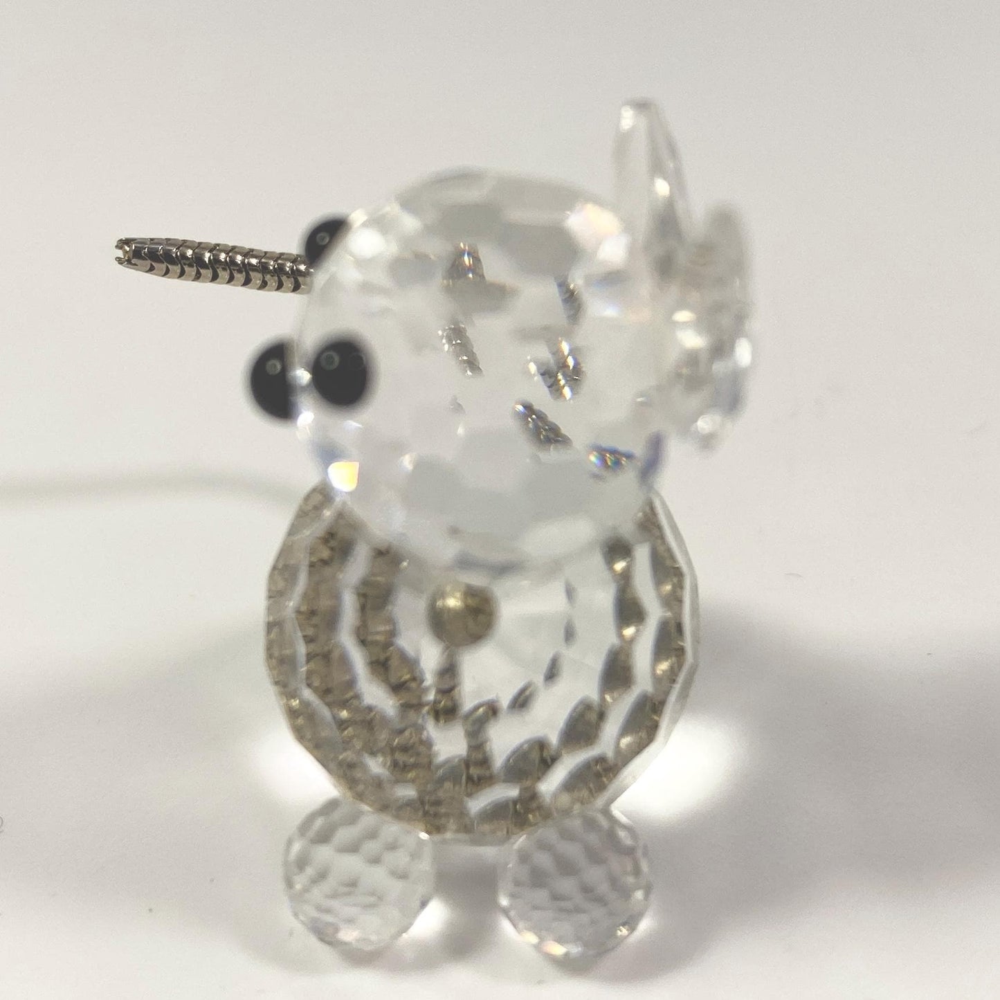 Swarovski Crystal Cat Kitten small Figurine with Flexible Silver Metal Tail 1.25" tall