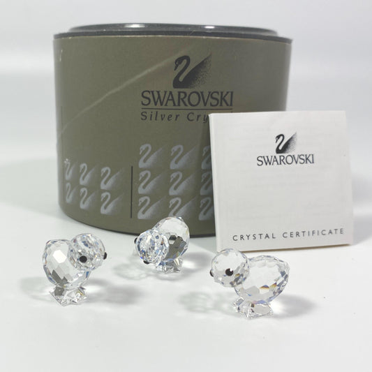 Swarovski Crystal mini Baby Chicken Chicks Set Of 3 With Box  Made In Austria