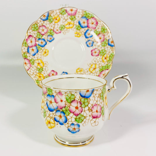 Vintage Royal Albert Tea Cup and Sauce, Floral Poppies