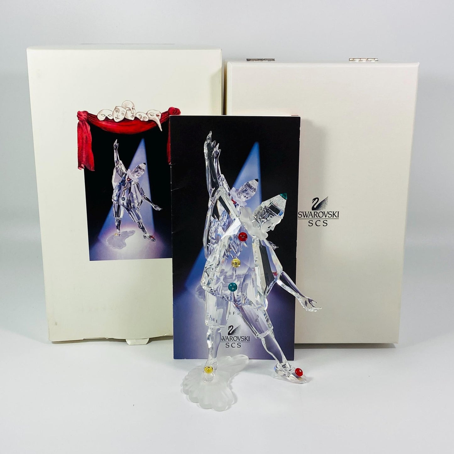 Swarovski Crystal 1999 SCS Annual Ltd Edition Masquerade Pierrot Clown W/BOX COA