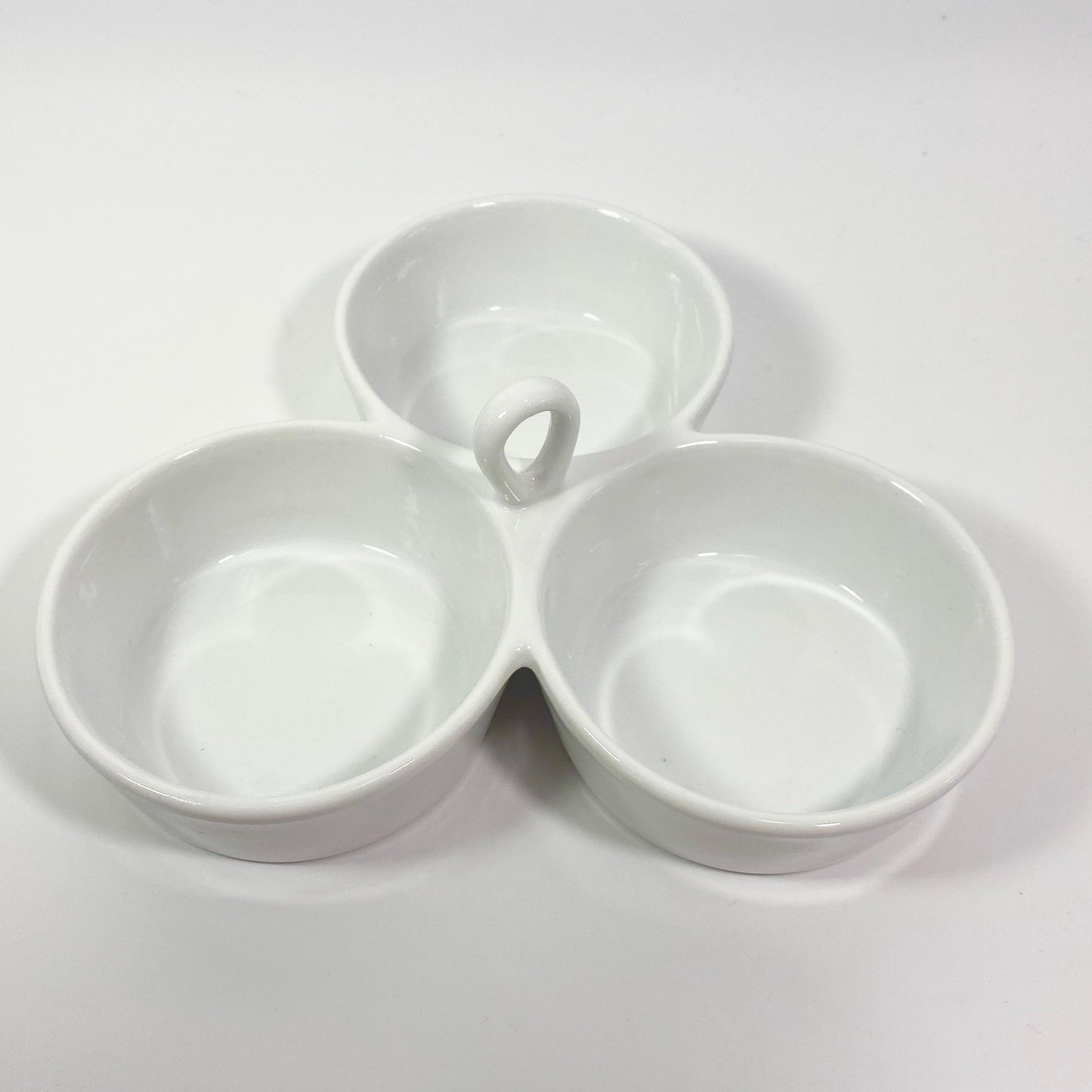 Verdici design Italian Porcelain triple Serving Dips Condiments Nuts dish