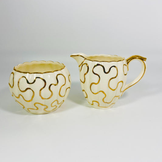 RARE !!  Gibsons Numbered Staffordshire England  Creamer Open Sugar Bowl Set