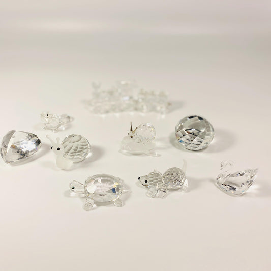 RARE Swarovski train, puppy, snail, turtle, SCS Swan, Beaver, heart and paperweight figurines pick your choice- No Box